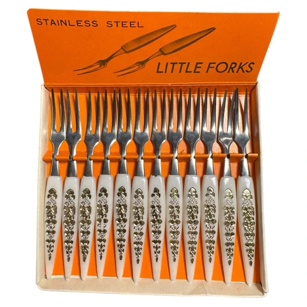 Stainless Steel 12 Count Little Vintage Forks